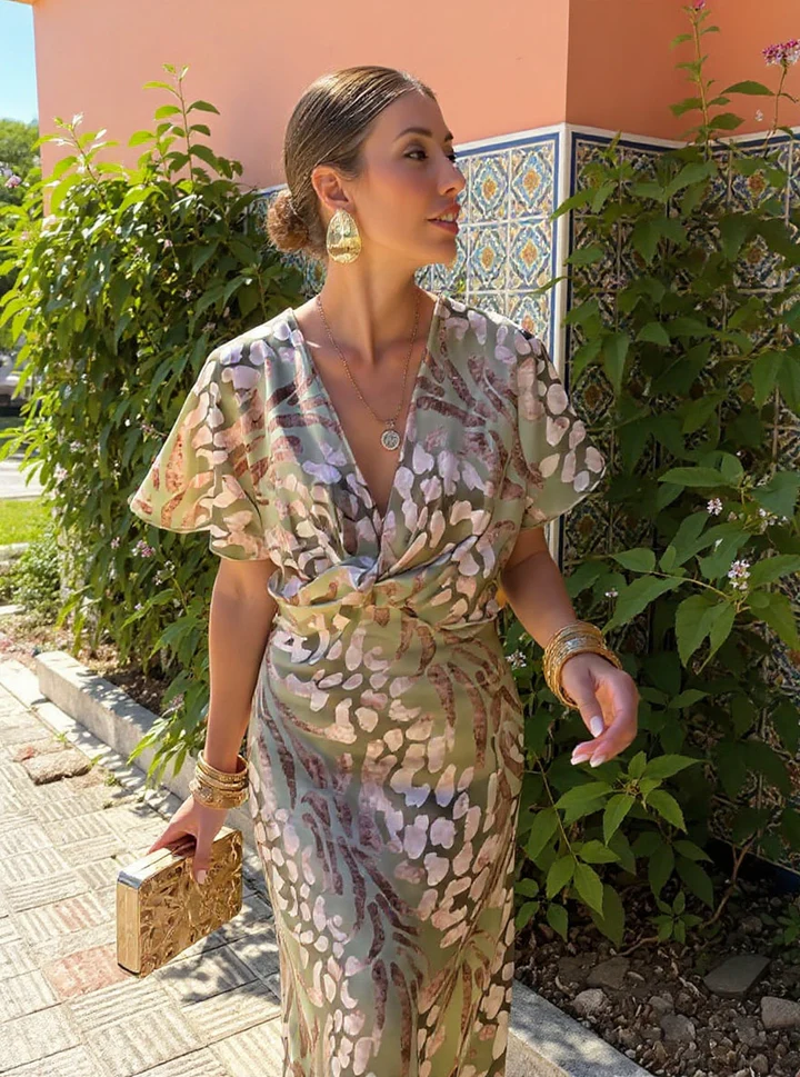 Claire | Copper-coloured midi dress