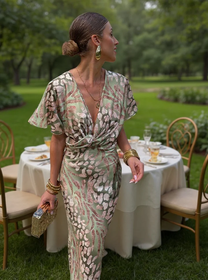 Claire | Copper-coloured midi dress