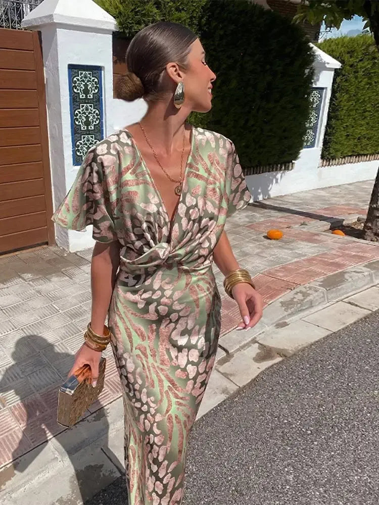 Claire | Copper-coloured midi dress