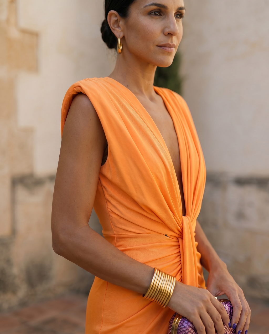 Selena | Drape Dress with Plunging Neckline