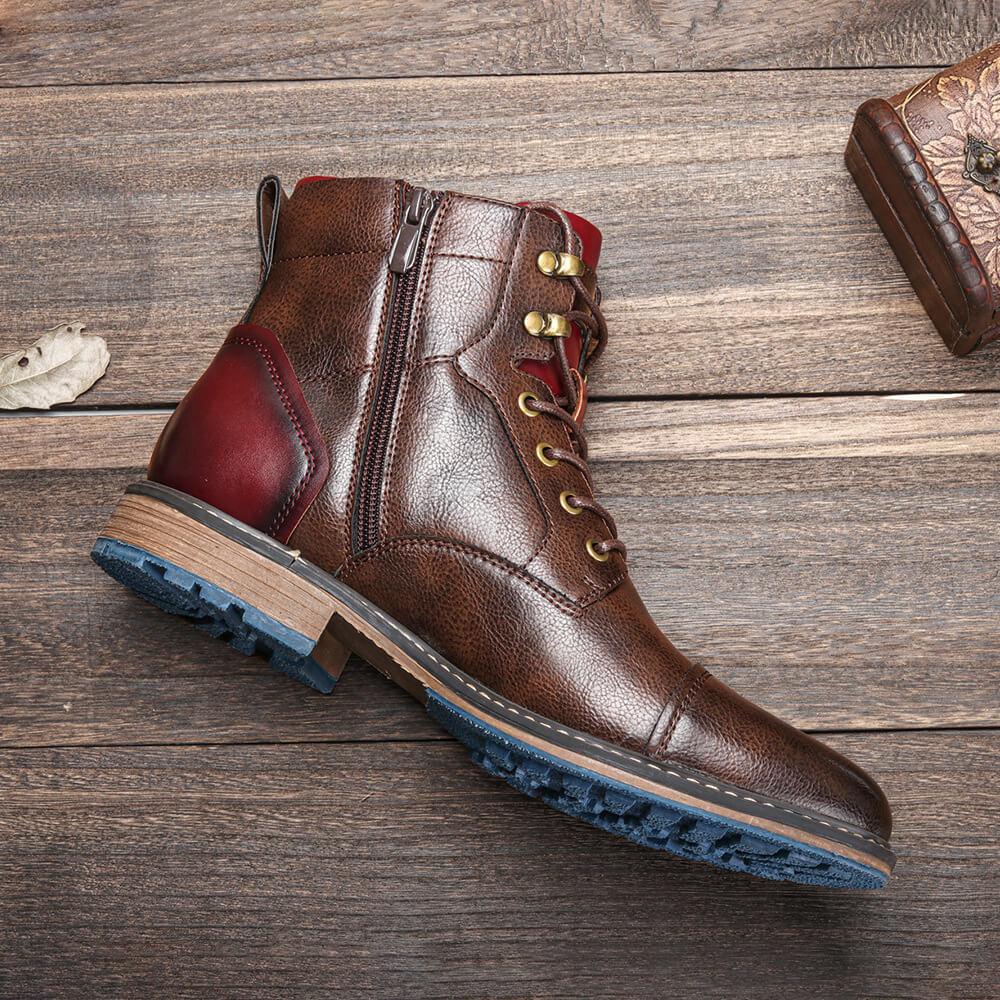 Lukas - Botas Oxford clásicas de cuero vegano para hombre