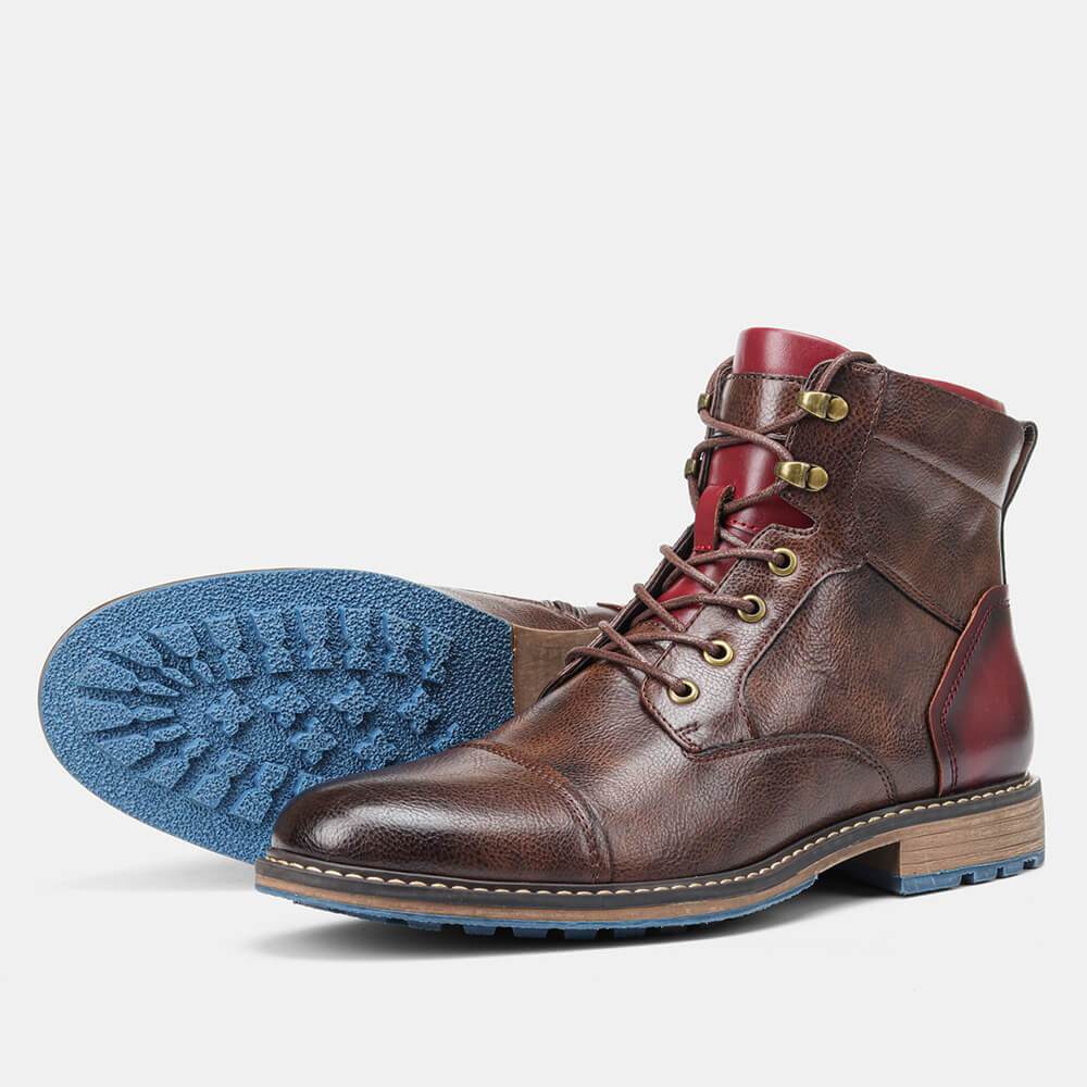 Lukas - Botas Oxford clásicas de cuero vegano para hombre