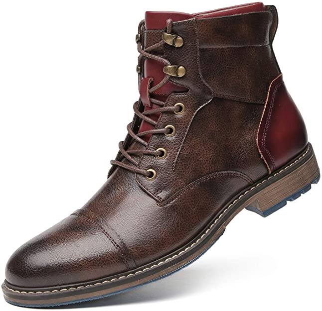 Lukas - Botas Oxford clásicas de cuero vegano para hombre