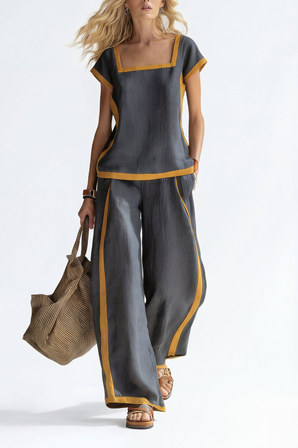 Linen Co-ord Set Elegant Two-Piece